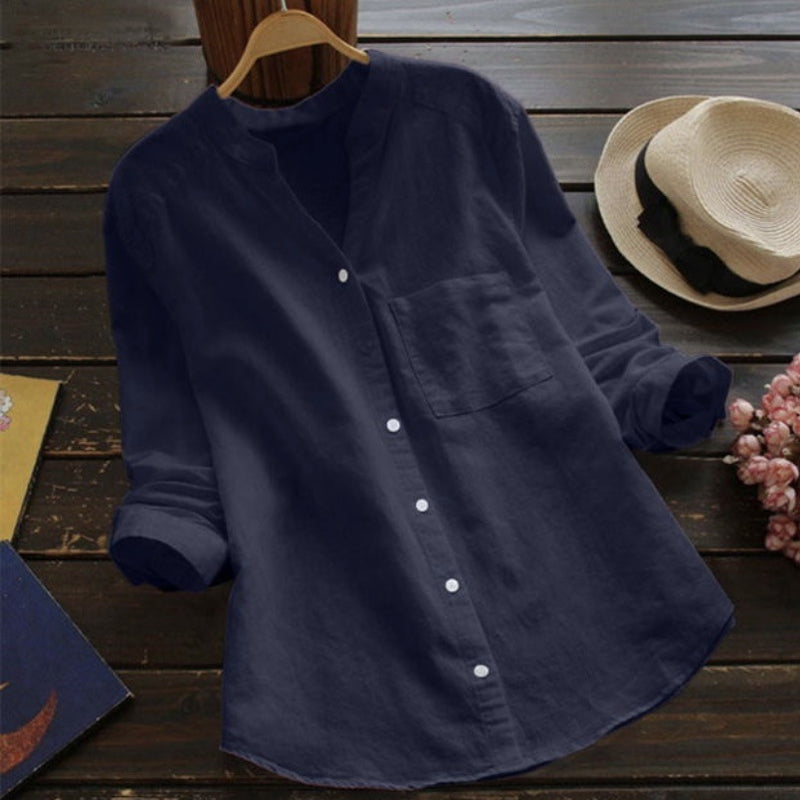 Blusa casual suelta de Color sólido