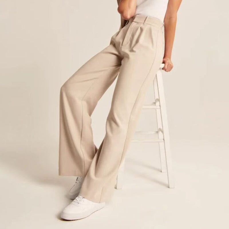Leg high-waisted trousers