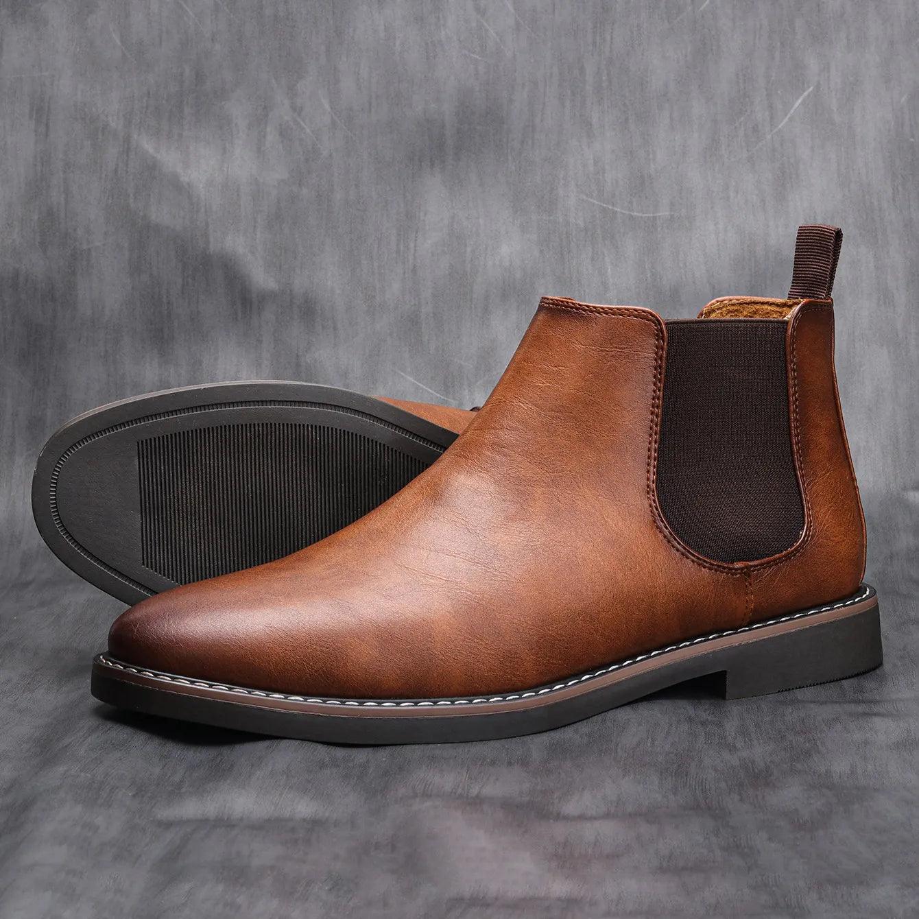 Retro-style leather boots