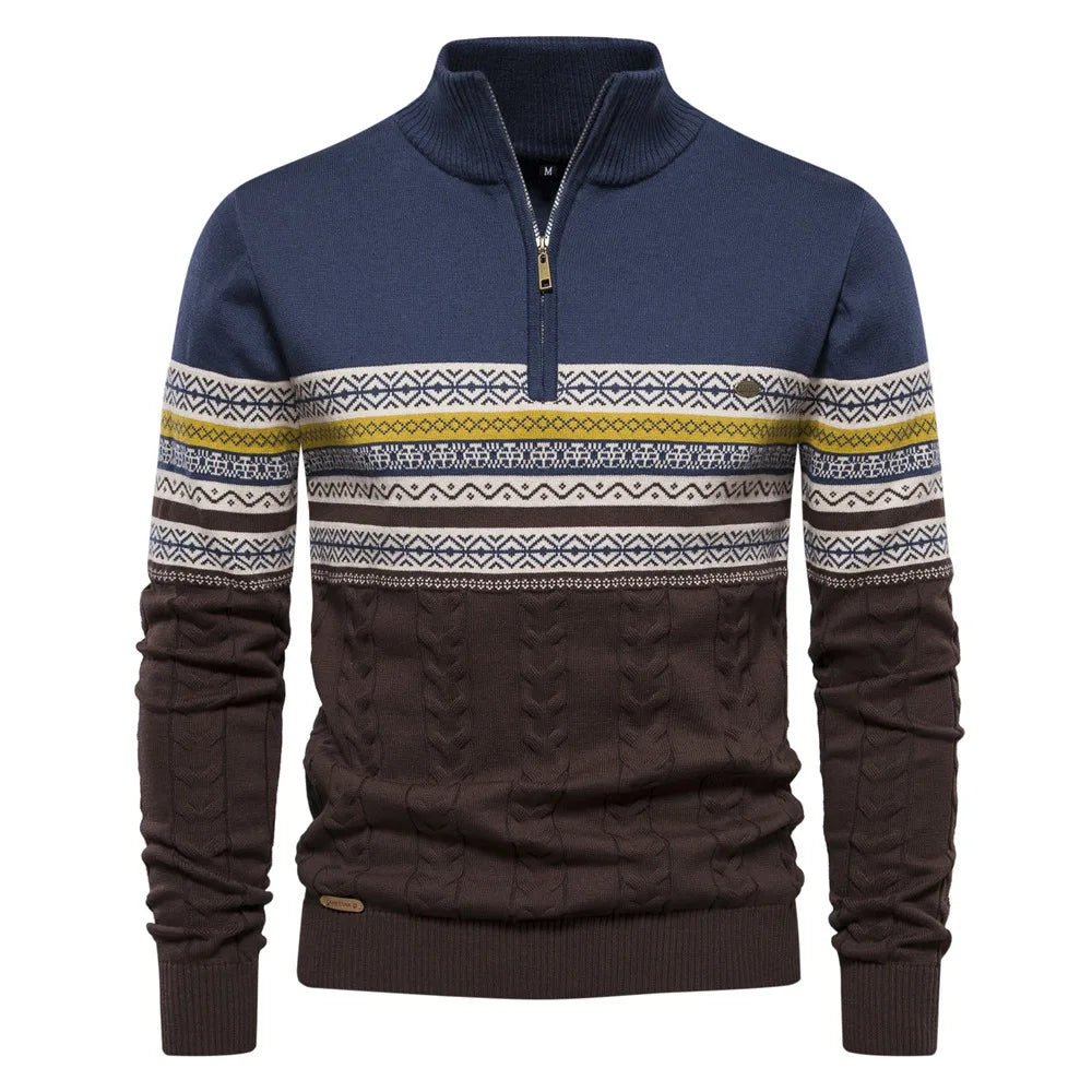 Jasper | Fair Isle half zip sweater