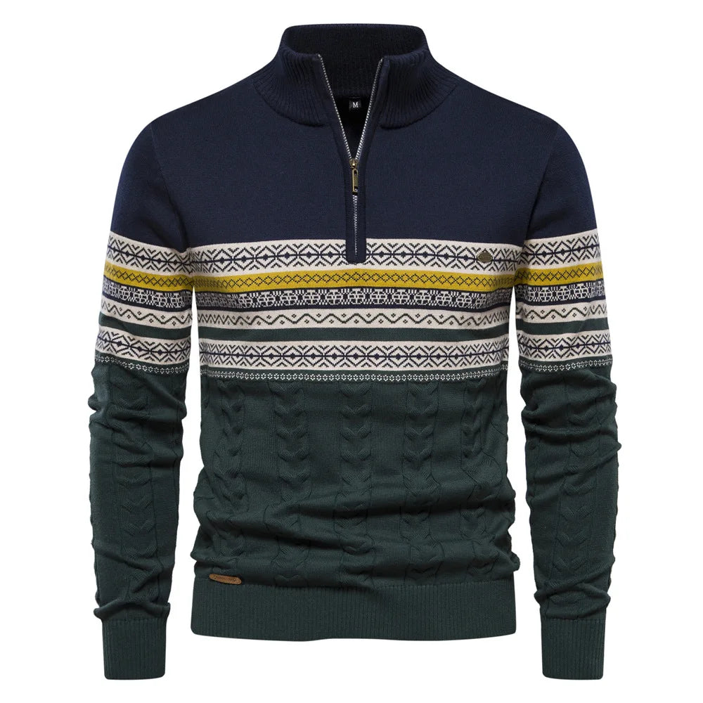 Jasper | Fair Isle half zip sweater