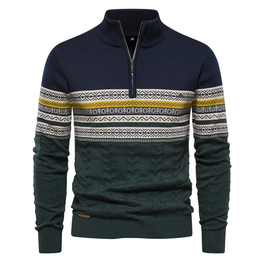 Jasper | Fair Isle half zip sweater