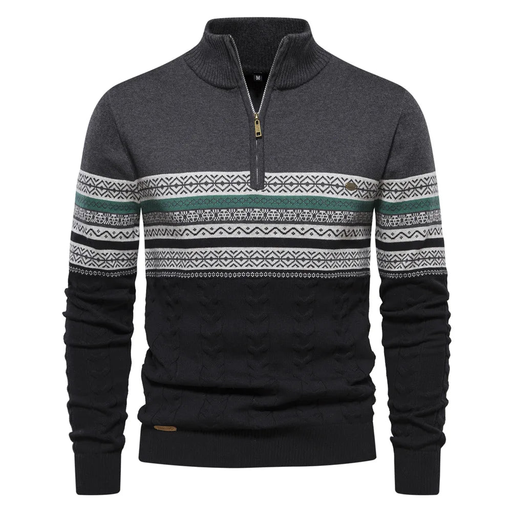 Jasper | Fair Isle half zip sweater