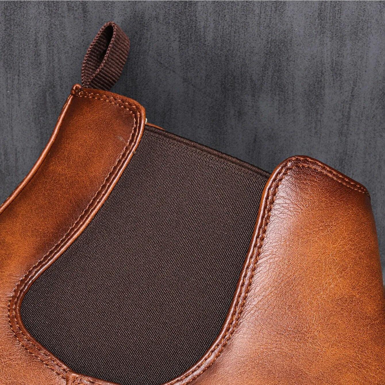 Retro-style leather boots