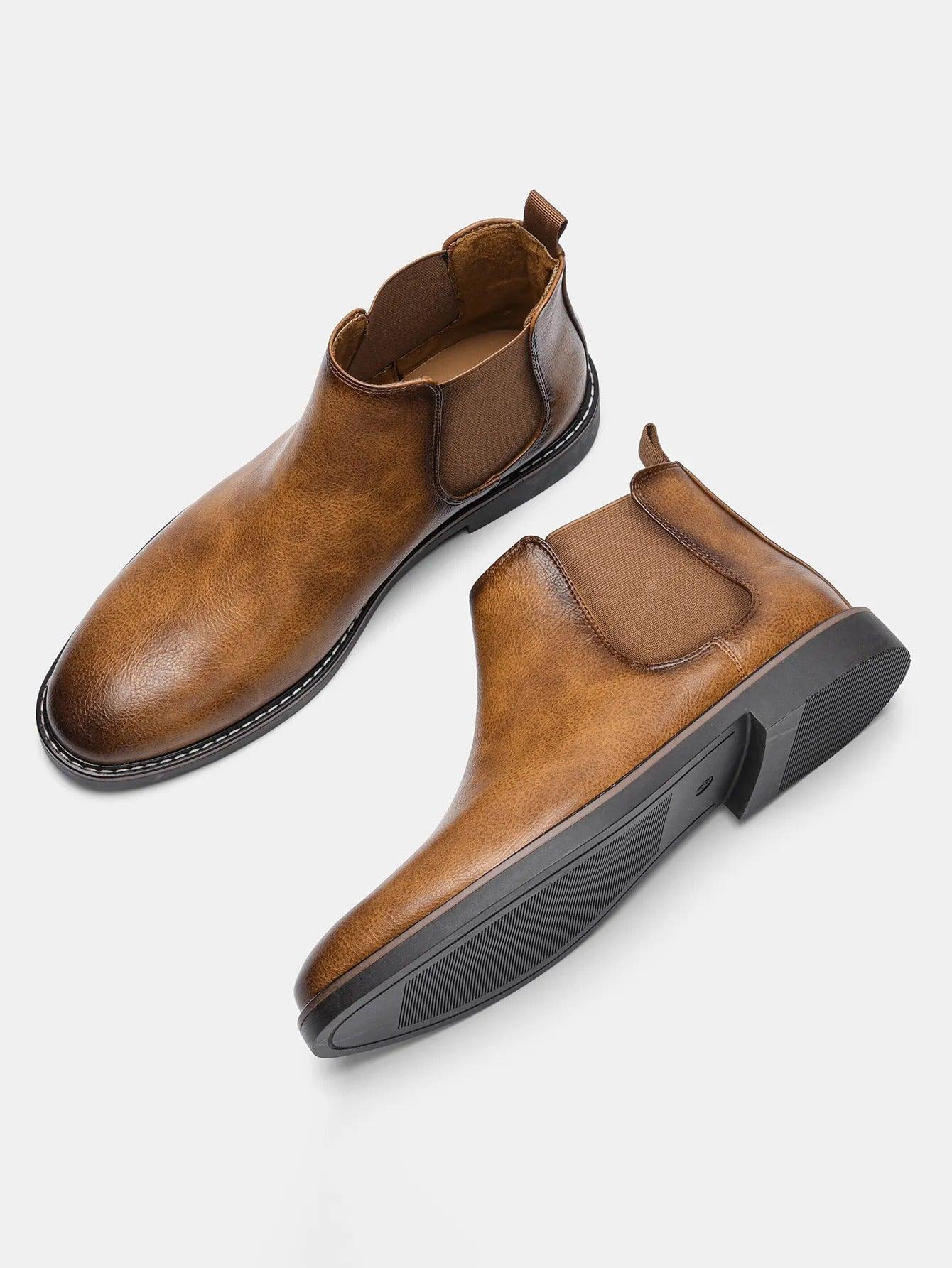 Retro-style leather boots