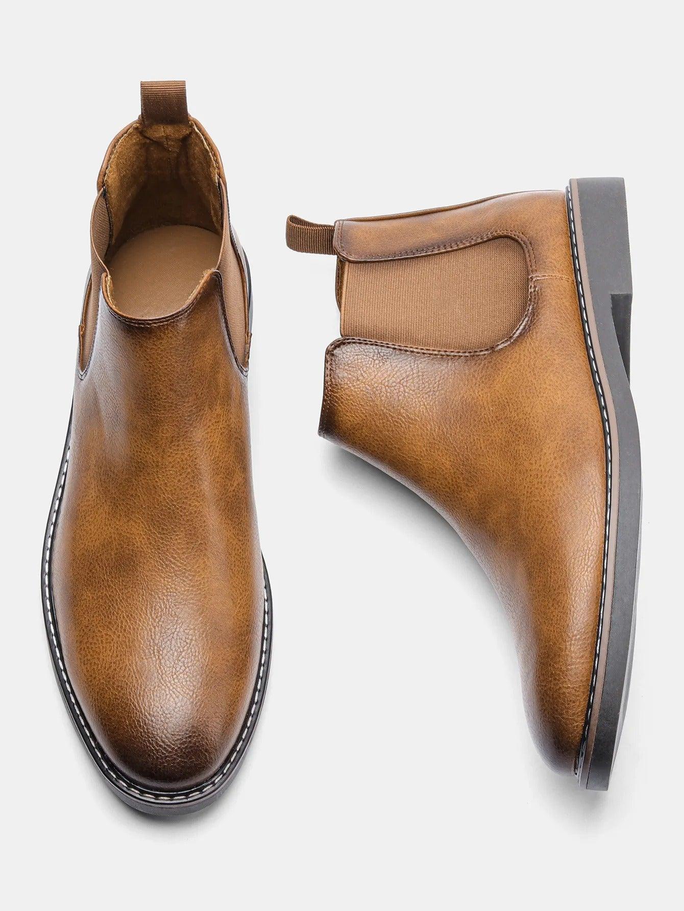 Retro-style leather boots