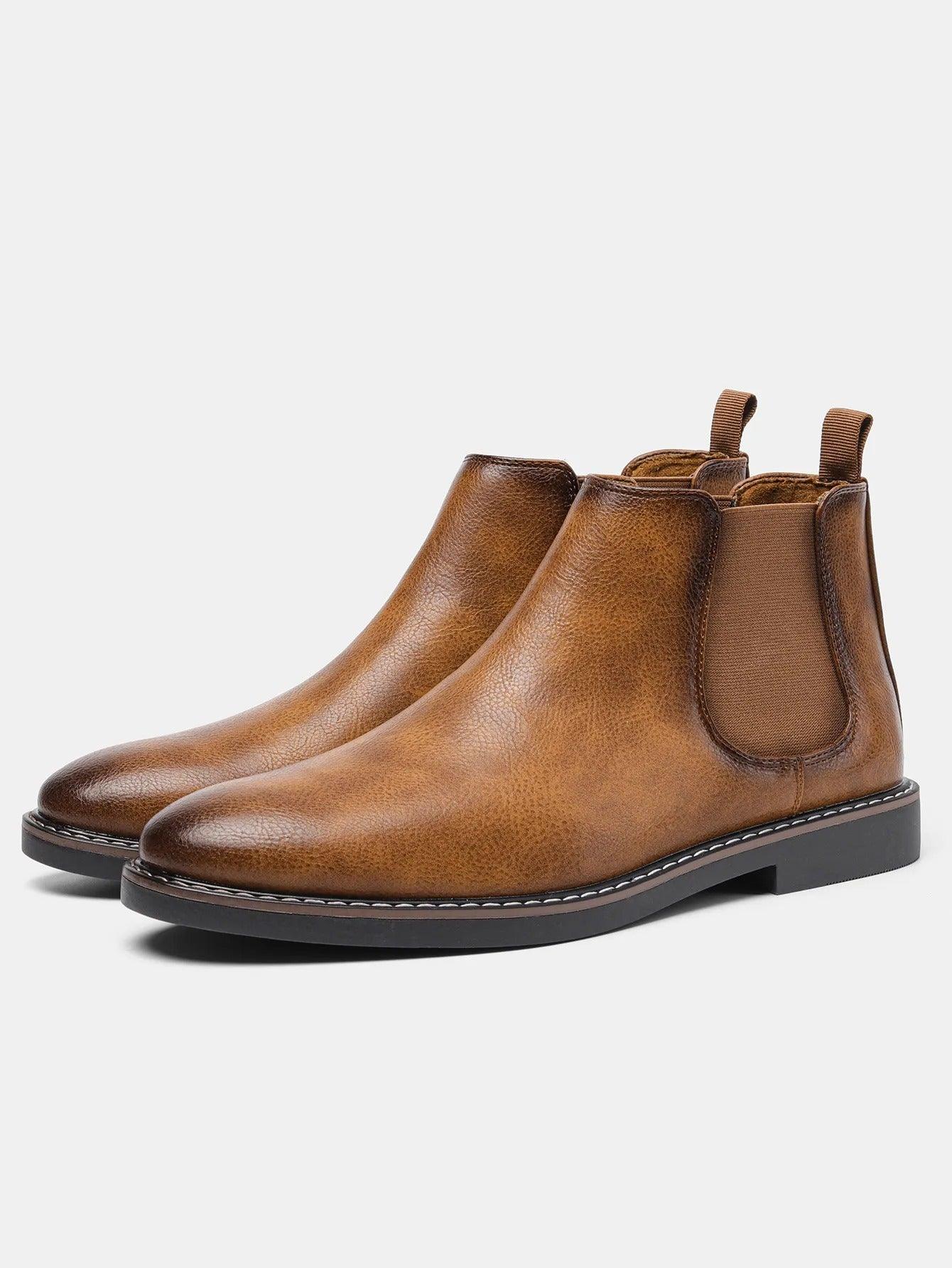 Retro-style leather boots