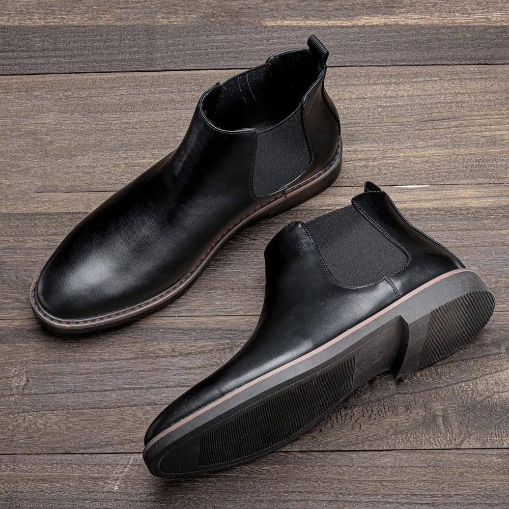 Retro-style leather boots
