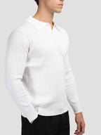SUWON Long Sleeve V-Neck Polo