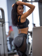 Female Hot Tie-dye Net High-rise Hip-lift Leggings