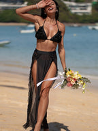 Sexy Sheer Mesh 3 Pieces Bikini Set