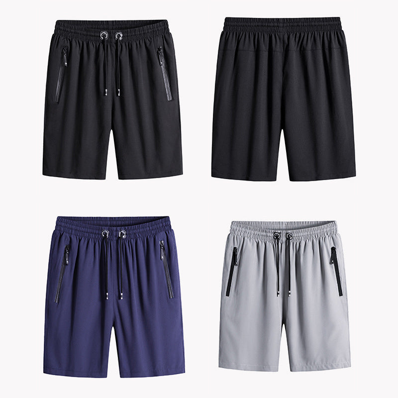 Plus Size Ice Silk Stretch Shorts for Men
