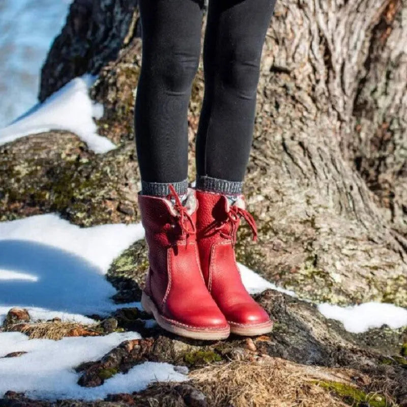 Charlot™ - Leather boots with wool lining