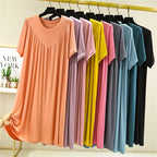 Zachte losse nachtjapon met korte mouwen