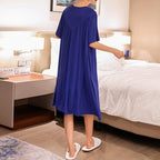 Zachte losse nachtjapon met korte mouwen