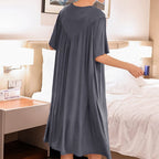 Zachte losse nachtjapon met korte mouwen