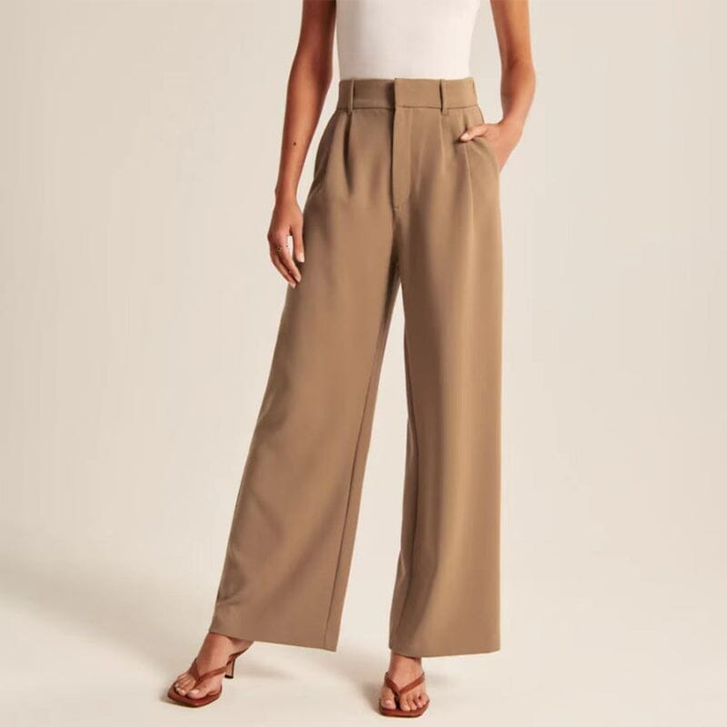 Leg high-waisted trousers