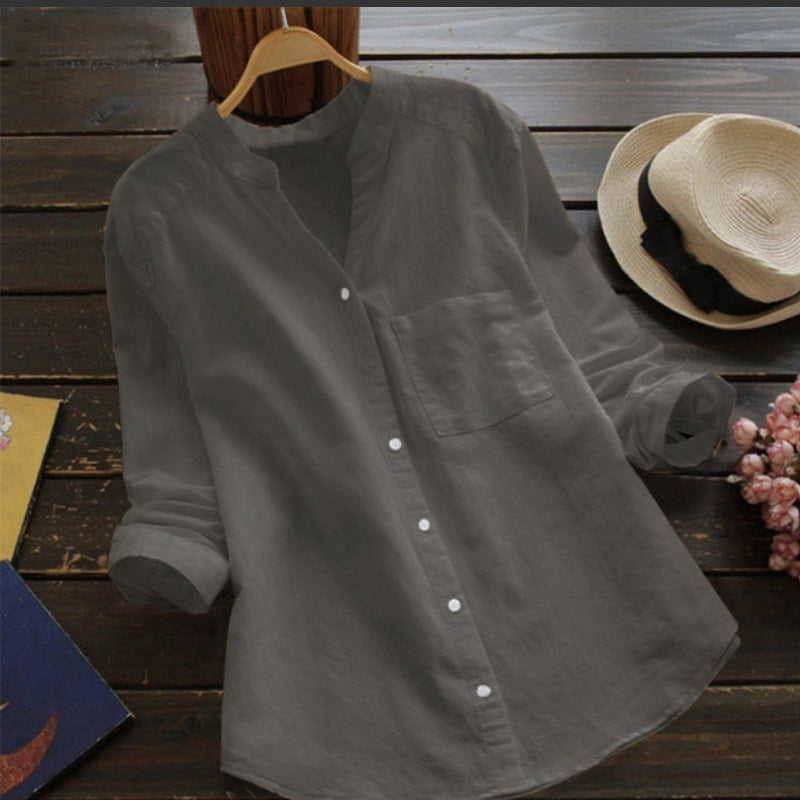 Blusa casual suelta de Color sólido