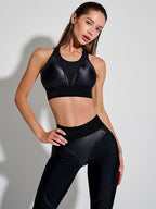 Female Fly Eye Contrast Color High-rise Leggings