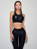 Female Fly Eye Contrast Color High-rise Leggings