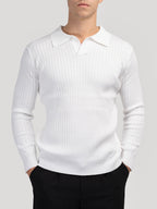 SUWON Long Sleeve V-Neck Polo