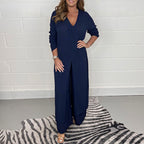 Casual two-piece set with long top and matching pants