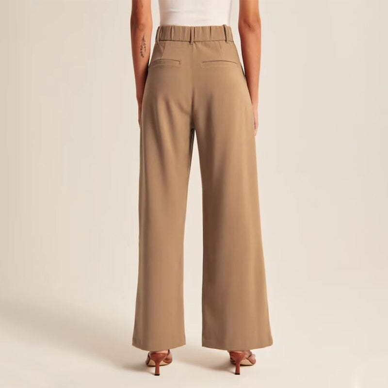 Leg high-waisted trousers