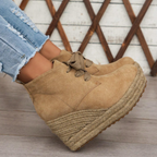 Suede wedge Oxford ankle boots