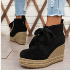 Suede wedge Oxford ankle boots