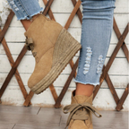 Suede wedge Oxford ankle boots