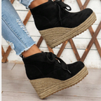 Suede wedge Oxford ankle boots