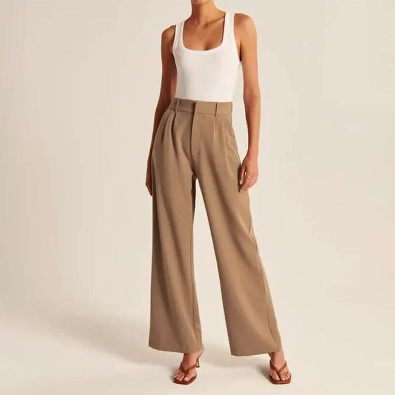 Leg high-waisted trousers