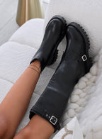 VIOLET - Black boots with removable shaft.