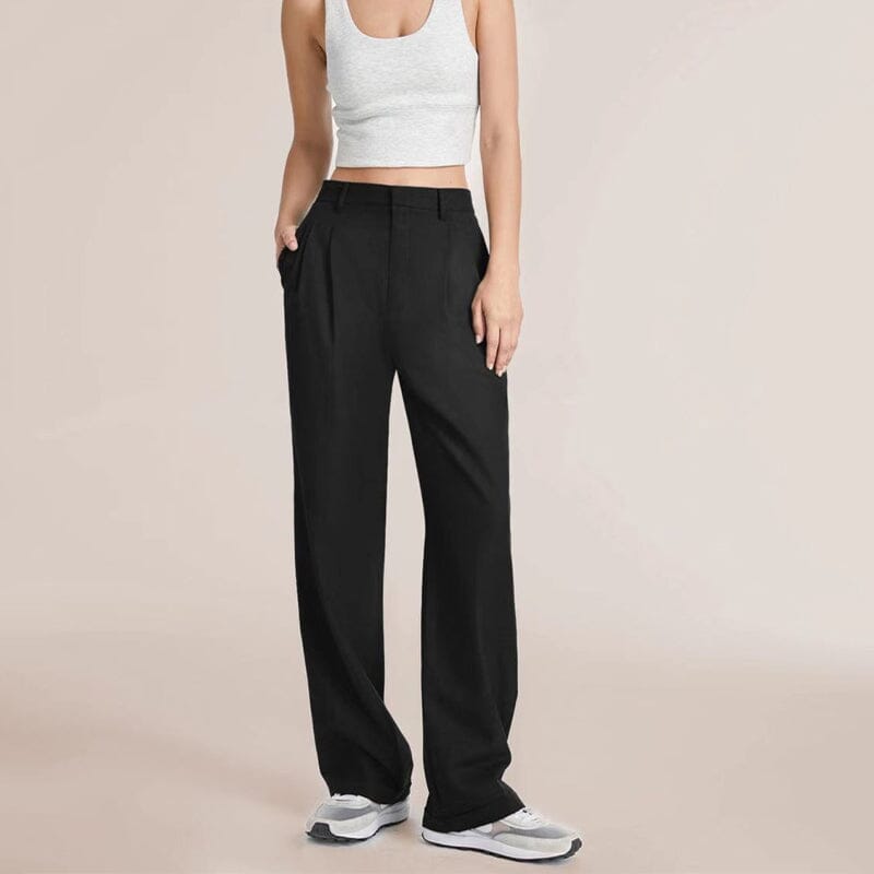 Leg high-waisted trousers