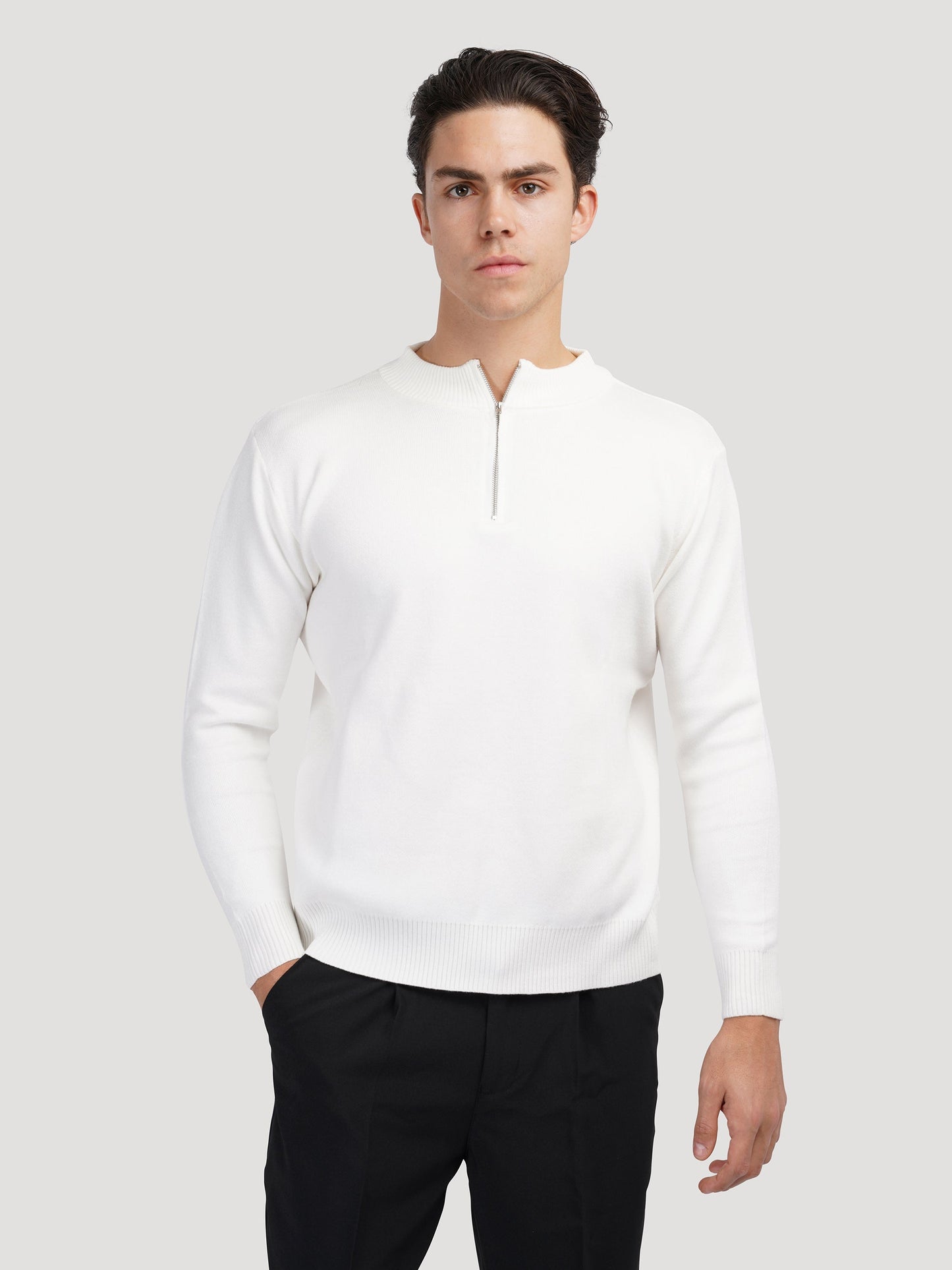 Suéter de Cuello Alto con Cremallera de Cuarto ANSEONG