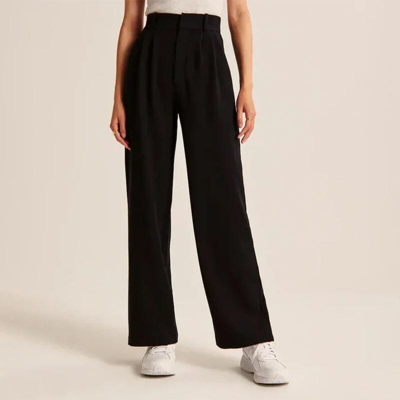 Leg high-waisted trousers