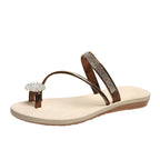 Platte sandalen met glanzende stras steentjes