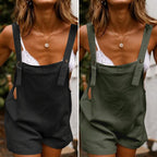 Cotton and linen shorts