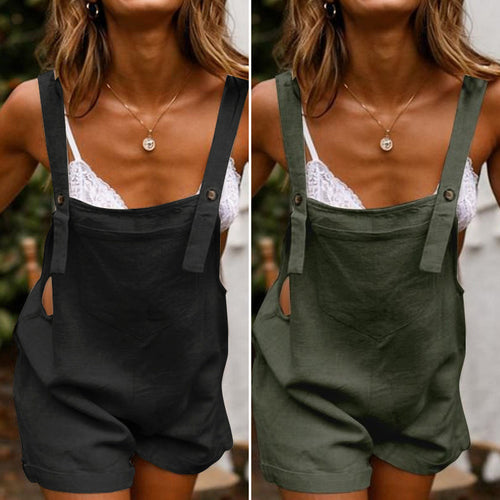 Cotton and linen shorts