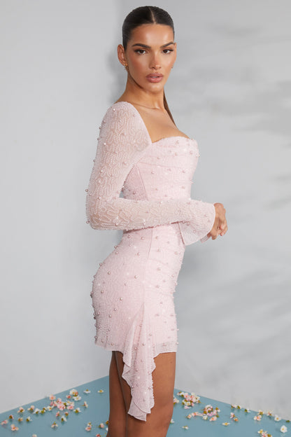 Sofia™ - Jurk met kralen en elegante lange mouwen