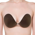 Self-adhesive invisible gathering bras