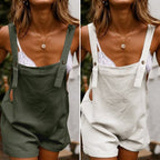 Cotton and linen shorts