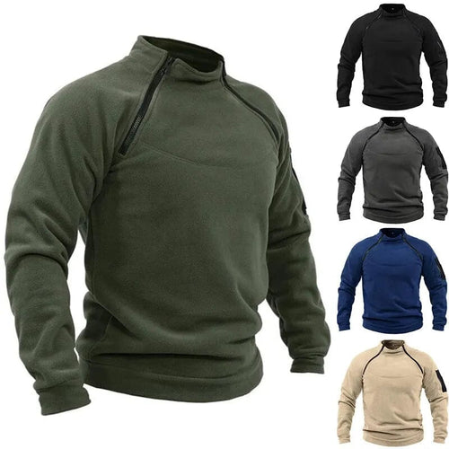 Military-style fleece sweater for outdoors