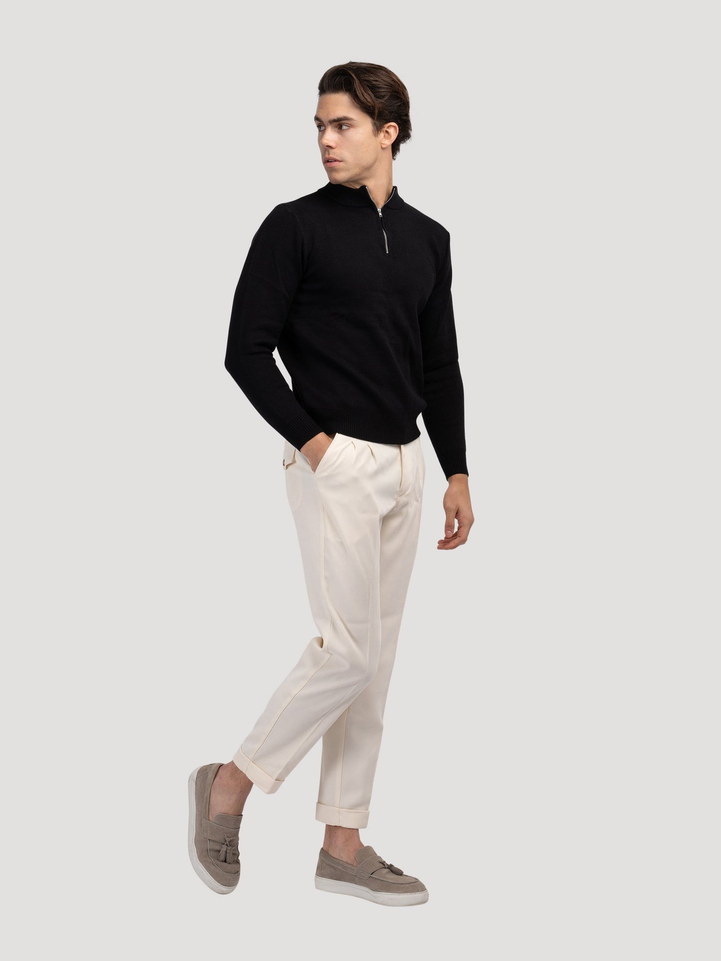 Suéter de Cuello Alto con Cremallera de Cuarto ANSEONG