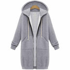 Vrijetijds lange hoodie met ritssluiting