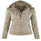 Jimena Leather Jacket with Hood
