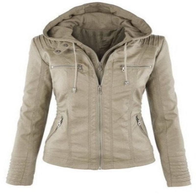 Jimena Leather Jacket with Hood