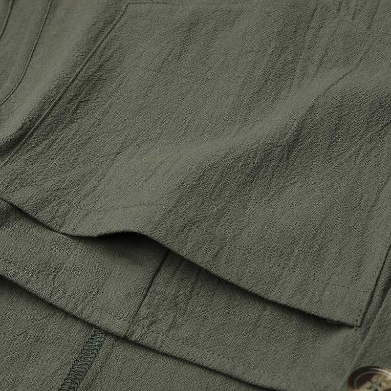 Cotton and linen shorts