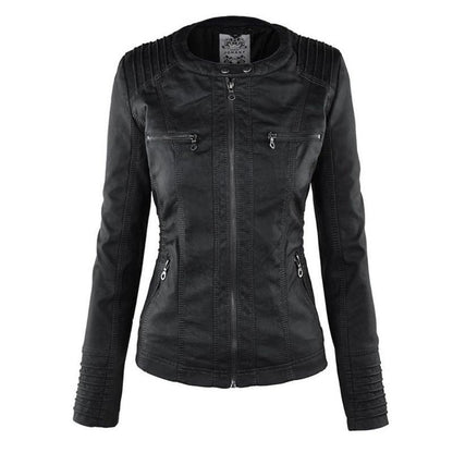 Jimena Leather Jacket with Hood