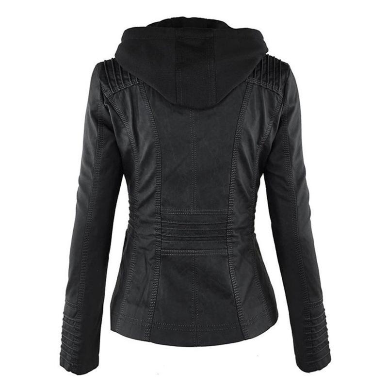 Jimena Leather Jacket with Hood